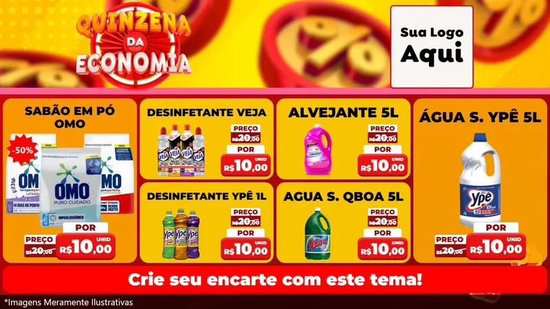 Modelo de TV para TV Horizontal com o tema Quinzena Da Economia para Produtos de Limpeza