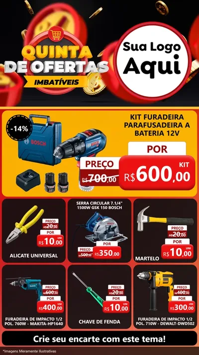 Modelo de Rede Social para Stories com o tema Quinta de Ofertas Imbatíveis para Maquinas e Ferramentas