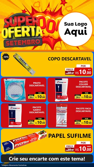 Modelo de TV para TV Vertical com o tema Super Oferta Setembro para Embalagens