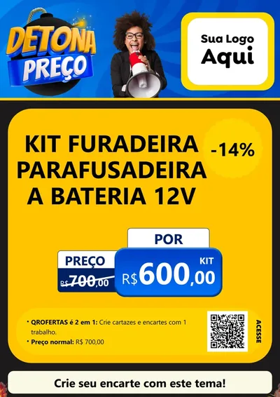 Modelo de Cartaz para Cartaz A4 Vertical com o tema Detona Preços para Maquinas e Ferramentas