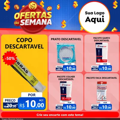 Modelo de Rede Social para Feed Facebook com o tema Ofertas Da Semana para Embalagens
