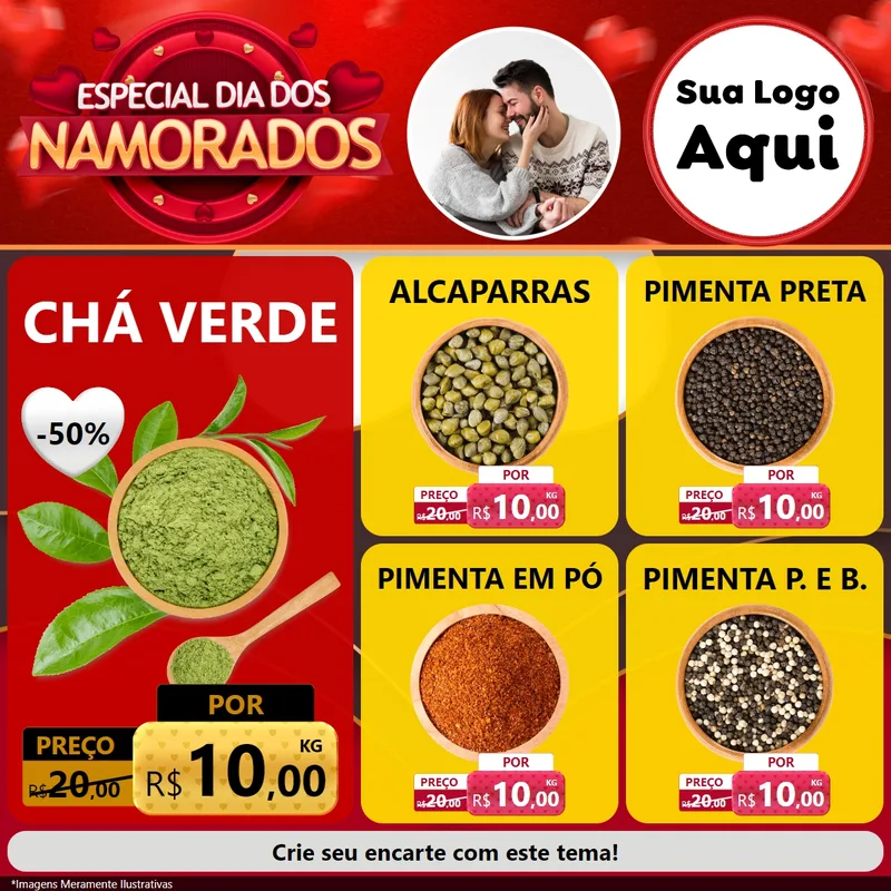 Modelo de Rede Social para Feed Facebook com o tema Especial Dia Dos Namorados para Produtos Naturais