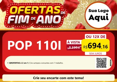 Modelo de Cartaz para Cartaz A4 Horizontal com o tema Ofertas de Fim de Ano para Concessionaria de Motos