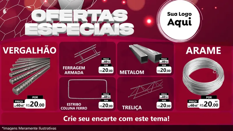 Modelo de TV para TV Horizontal com o tema Ofertas Especiais - Futebol para Ferragens