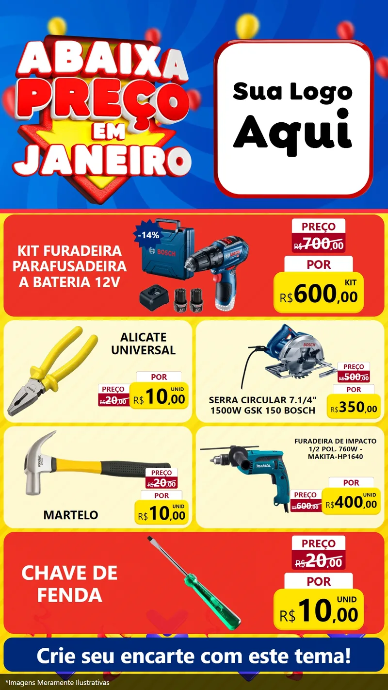 Modelo de TV para TV Vertical com o tema Abaixa Preço em Janeiro para Maquinas e Ferramentas