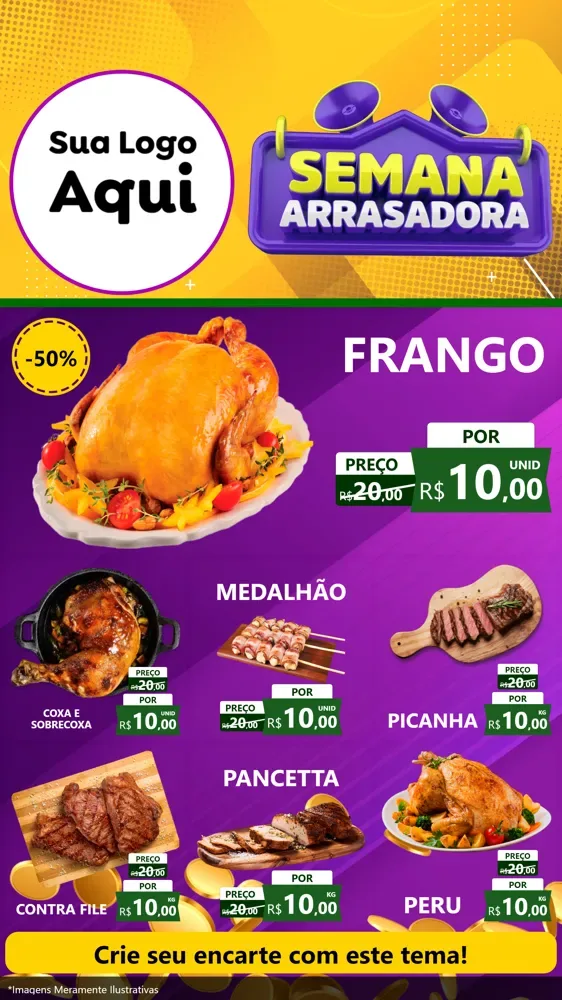 Modelo de Rede Social para Stories com o tema Semana Arrasadora para Assados
