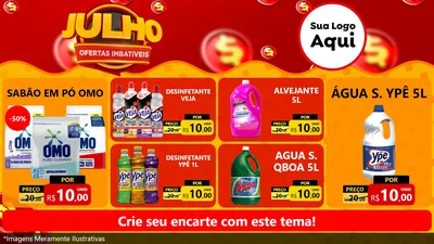 Modelo de TV para TV Horizontal com o tema Julho Ofertas Imbatíveis para Produtos de Limpeza
