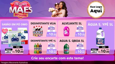 Modelo de TV para TV Horizontal com o tema Mês das Mães Imperdível para Produtos de Limpeza