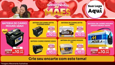 Modelo de TV para TV Horizontal com o tema Semana Das Mães para Baterias Elétricas