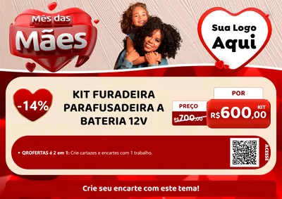 Modelo de Cartaz para Cartaz A4 Horizontal com o tema Mês das Mães para Maquinas e Ferramentas