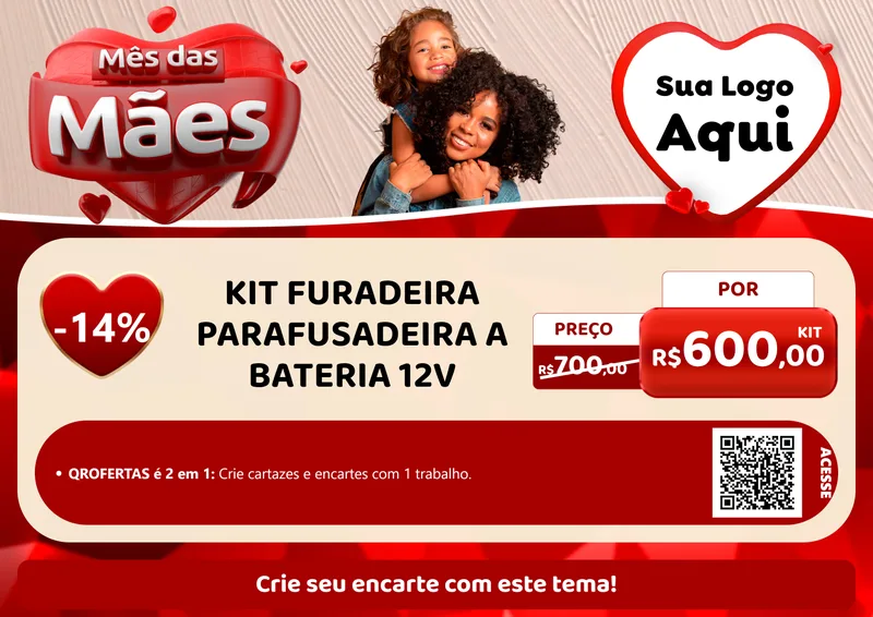 Modelo de Cartaz para Cartaz A4 Horizontal com o tema Mês das Mães para Maquinas e Ferramentas
