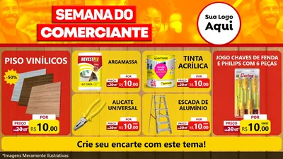 Modelo de TV para TV Horizontal com o tema Semana do Comerciante para Material para Construção
