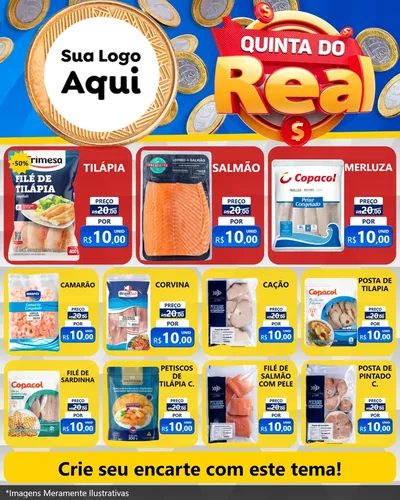 Modelo de Rede Social para Feed Instagram com o tema Quinta do Real para Peixaria