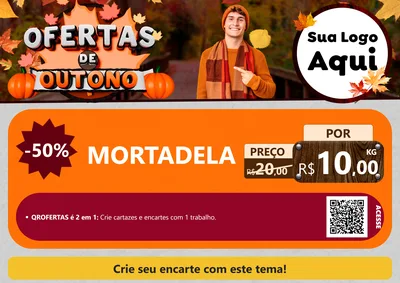 Modelo de Cartaz para Cartaz A4 Horizontal com o tema Ofertas de Outono para Frios e Laticínios