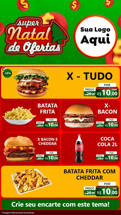 Modelo de TV para TV Vertical com o tema Super Natal de Ofertas para Hamburgueria