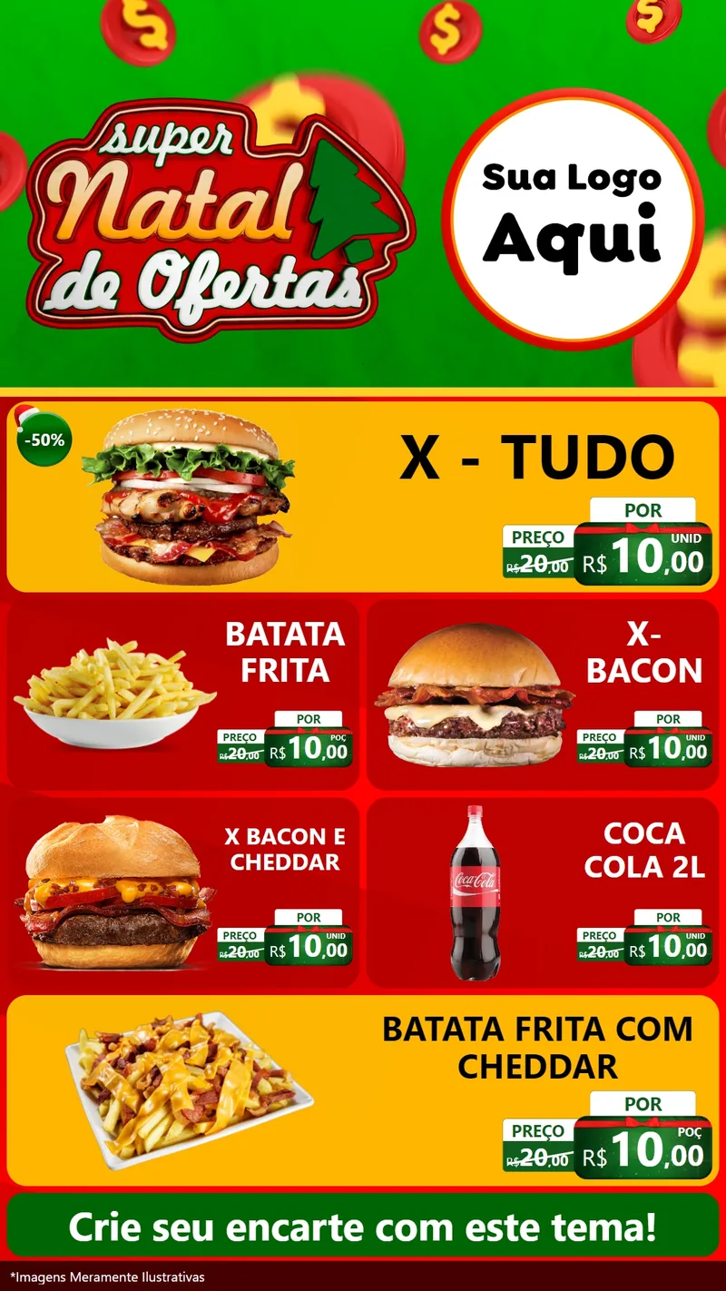 Modelo de TV para TV Vertical com o tema Super Natal de Ofertas para Hamburgueria