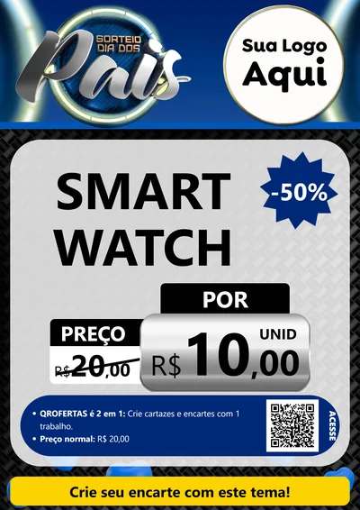 Modelo de Cartaz para Cartaz A4 Vertical com o tema Sorteio Dia Dos Pais para Informática