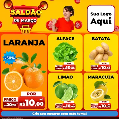Modelo de Rede Social para Feed Facebook com o tema Saldão de Março para Hortifrúti