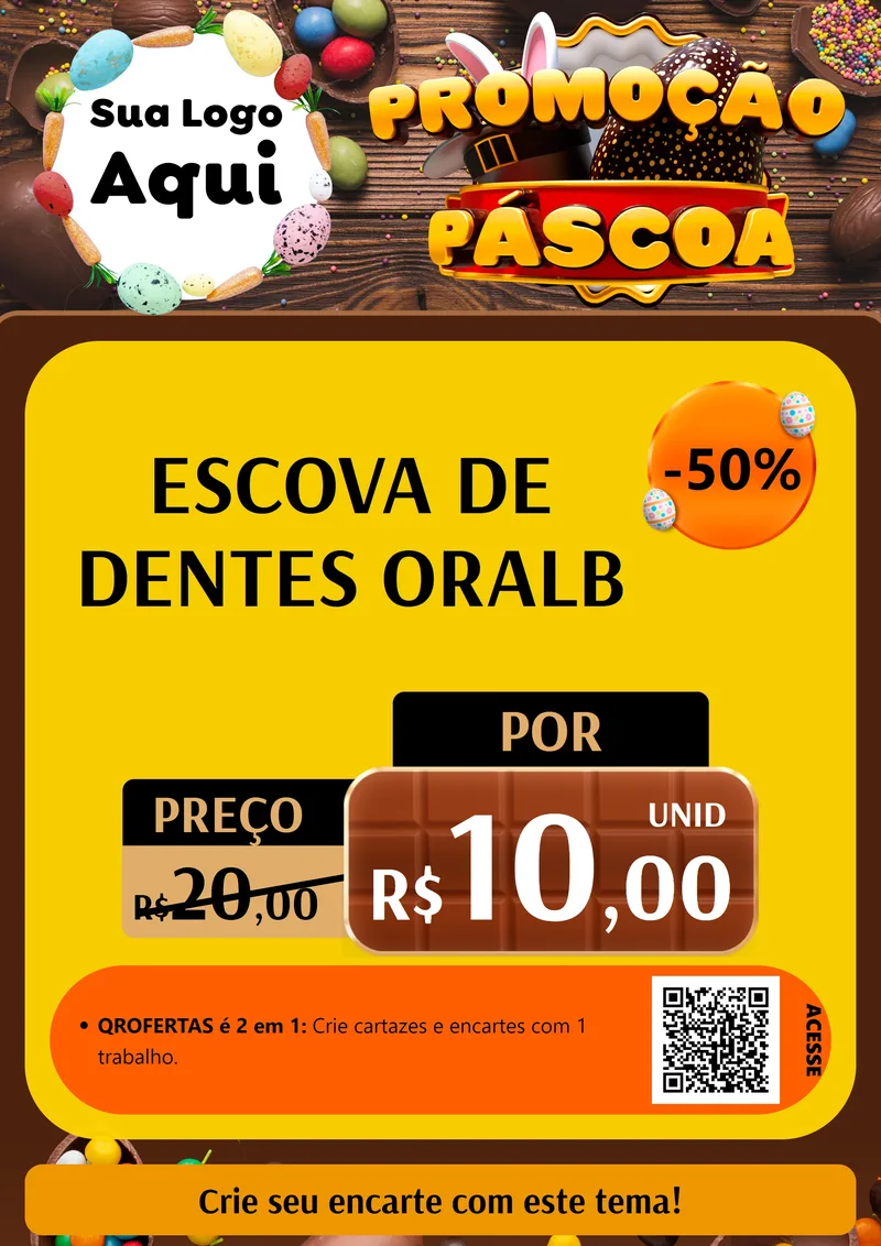 Modelo de Cartaz para Cartaz A4 Vertical com o tema Promoção Páscoa para Higiene Pessoal