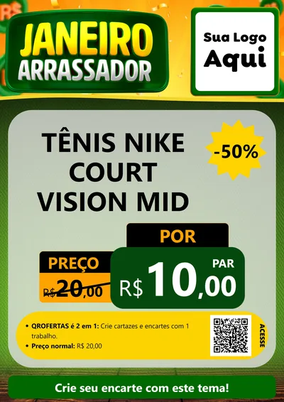 Modelo de Cartaz para Cartaz A4 Vertical com o tema Janeiro Arrasador para Calçados