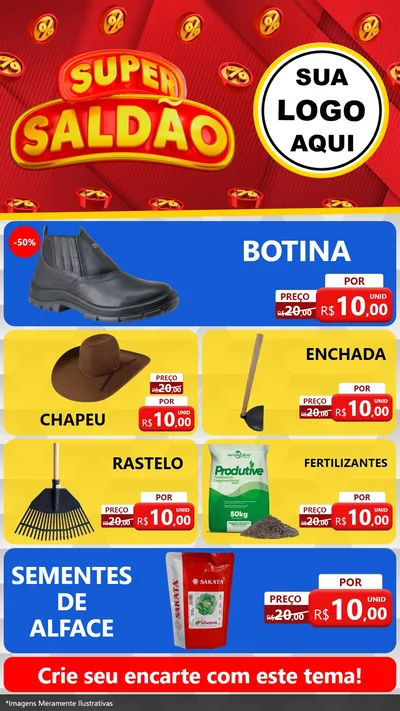 Modelo de TV para TV Vertical com o tema Super Saldão para Agropecuária