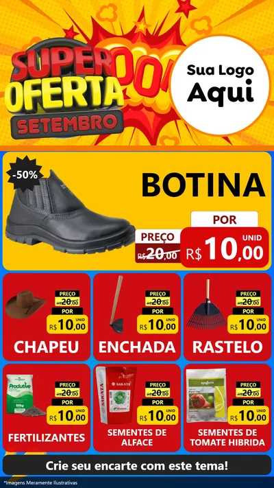 Modelo de Rede Social para Stories com o tema Super Oferta Setembro para Agropecuária