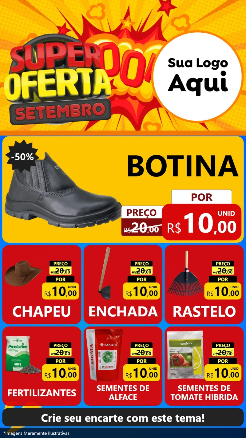 Modelo de Rede Social para Stories com o tema Super Oferta Setembro para Agropecuária