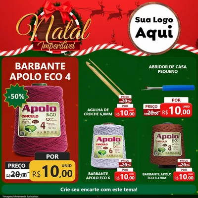 Modelo de Rede Social para Feed Facebook com o tema Natal Imperdível para Armarinho e Aviamentos