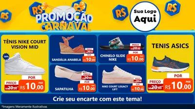 Modelo de TV para TV Horizontal com o tema Promoção de Carnaval para Calçados