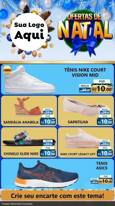 Modelo de TV para TV Vertical com o tema Ofertas de Natal para Calçados