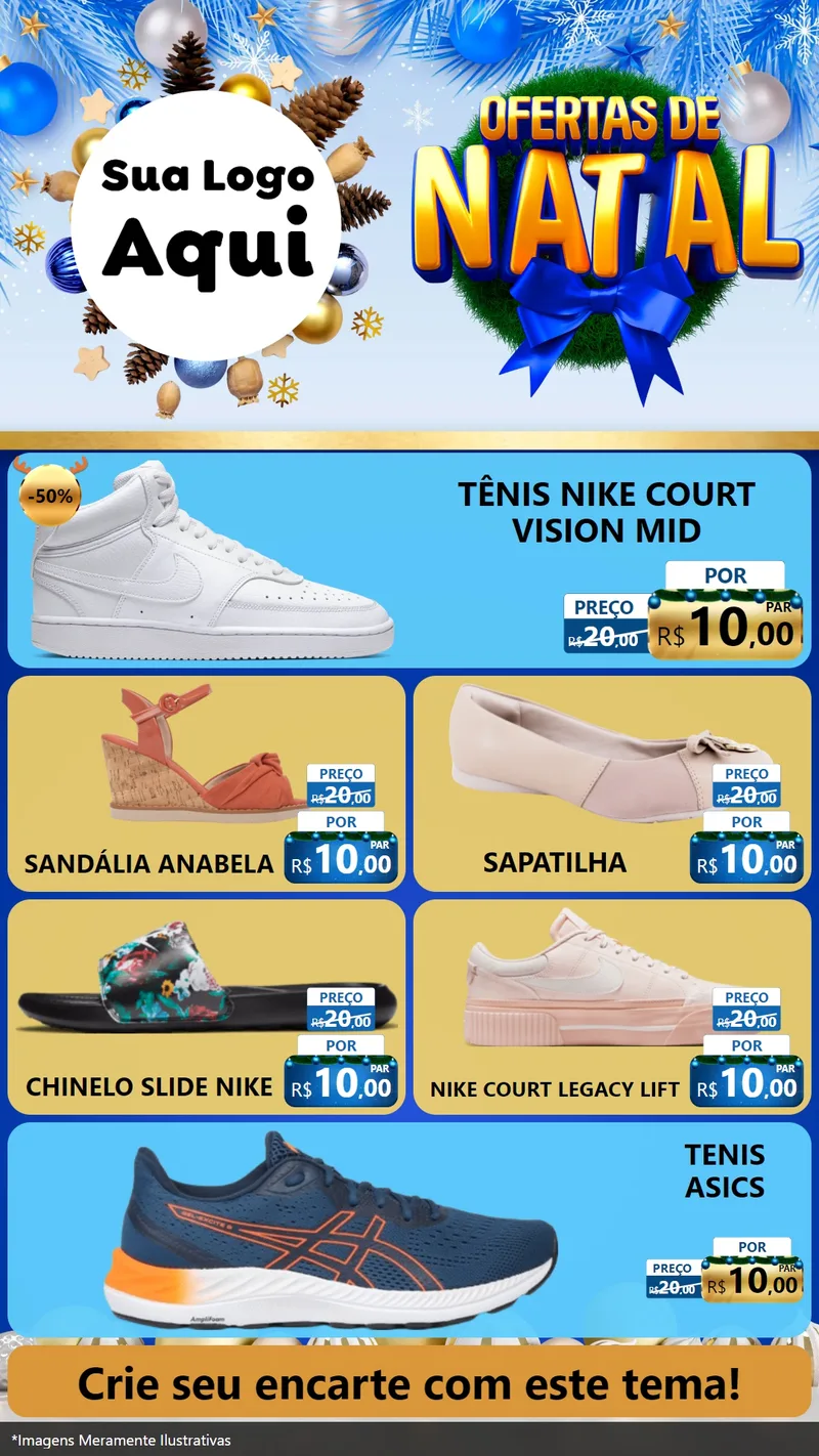 Modelo de TV para TV Vertical com o tema Ofertas de Natal para Calçados