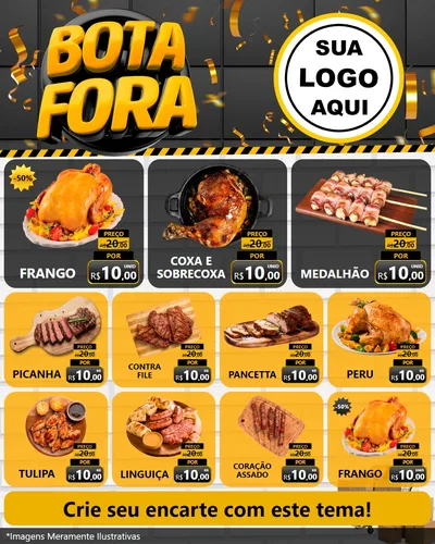Modelo de Rede Social para Feed Instagram com o tema Bota Fora para Assados