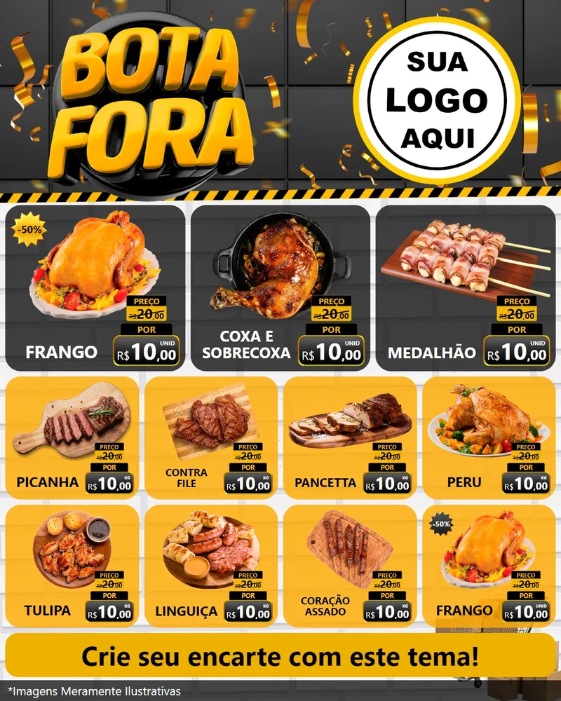 Modelo de Rede Social para Feed Instagram com o tema Bota Fora para Assados