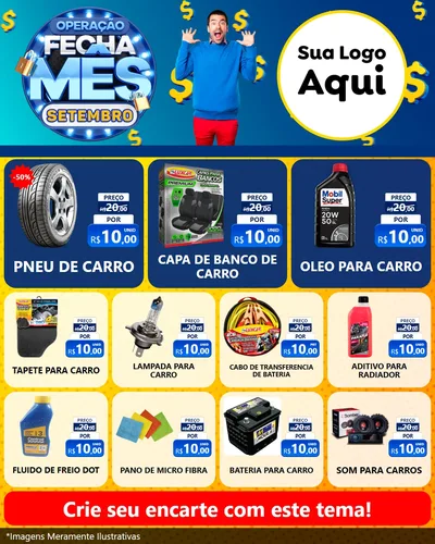 Modelo de Rede Social para Feed Instagram com o tema Operação Fecha Mês Setembro para Auto peças