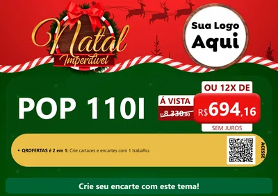 Modelo de Cartaz para Cartaz A4 Horizontal com o tema Natal Imperdível para Concessionaria de Motos