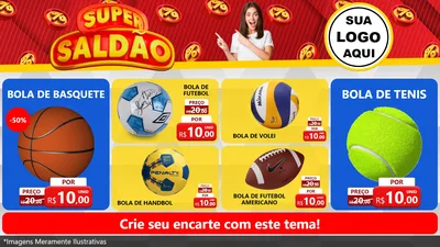 Modelo de TV para TV Horizontal com o tema Super Saldão para Artigos Esportivos