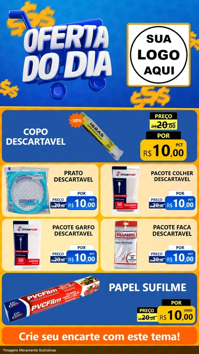 Modelo de TV para TV Vertical com o tema Oferta do Dia para Embalagens