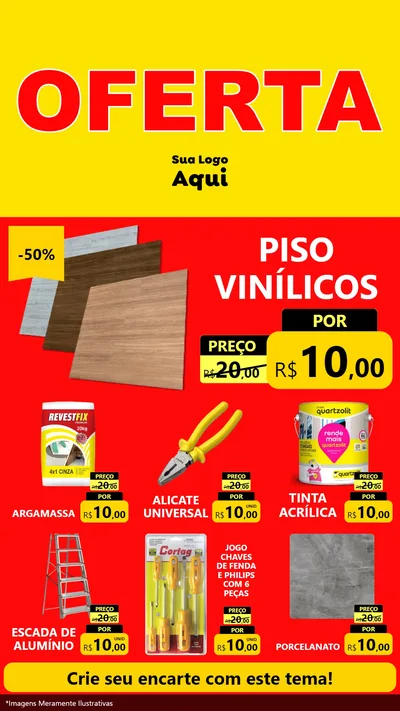 Modelo de Rede Social para Stories com o tema OFERTA - Vermelho Cartaz para Material para Construção