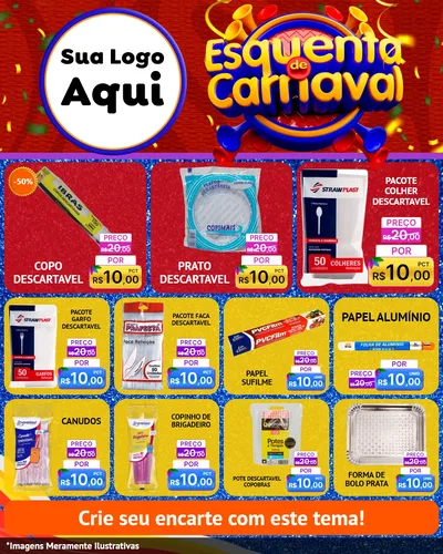 Modelo de Rede Social para Feed Instagram com o tema Esquenta de Carnaval para Embalagens