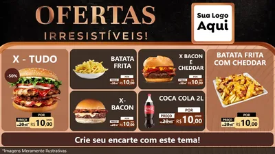 Modelo de TV para TV Horizontal com o tema Ofertas Irresistíveis! para Hamburgueria