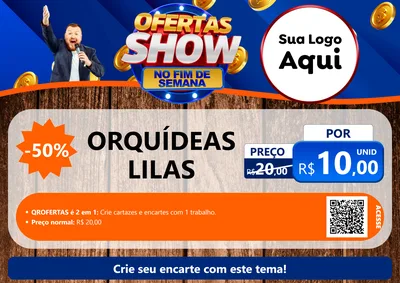 Modelo de Cartaz para Cartaz A4 Horizontal com o tema Ofertas Show No Fim De Semana para Floricultura e jardim