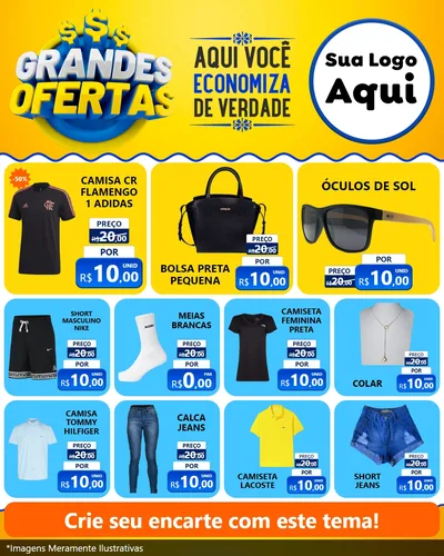 Modelo de Rede Social para Feed Instagram com o tema Grandes Ofertas para Roupas e acessórios