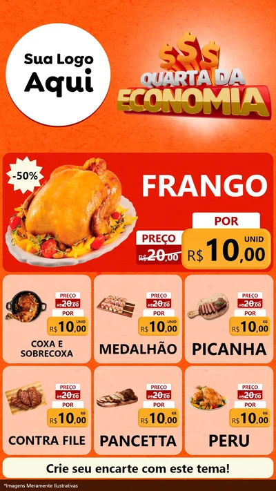 Modelo de Rede Social para Stories com o tema Quarta da Economia para Assados