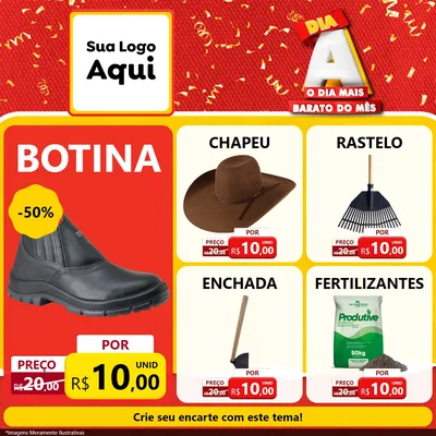 Modelo de Rede Social para Feed Facebook com o tema Dia A o Dia Mais Barato do Mês para Agropecuária