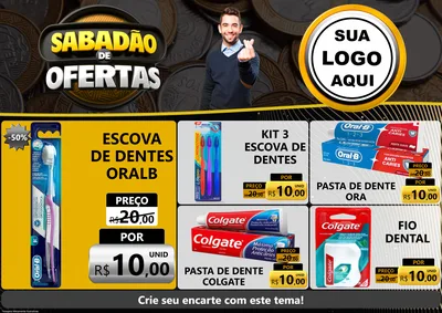 Modelo de Encarte para Encarte A4 Horizontal com o tema Sabadão de Ofertas para Higiene Pessoal