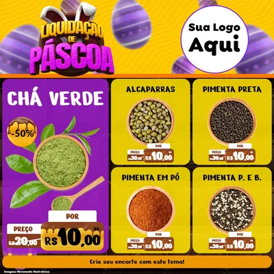 Modelo de Rede Social para Feed Facebook com o tema Liquidação de Páscoa para Produtos Naturais