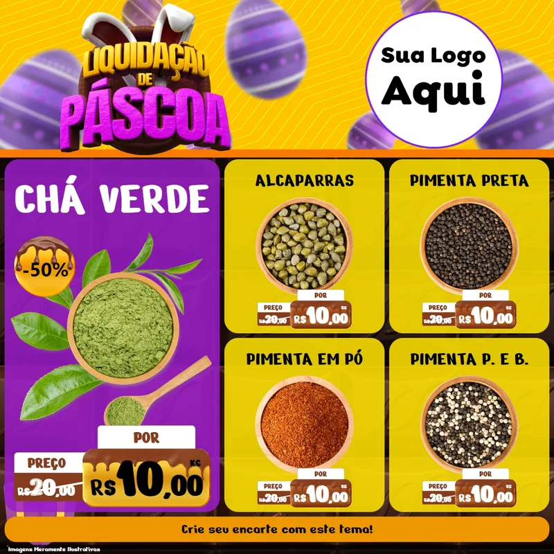 Modelo de Rede Social para Feed Facebook com o tema Liquidação de Páscoa para Produtos Naturais