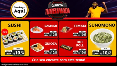 Modelo de TV para TV Horizontal com o tema Quinta Turbinada para Comida japonesa