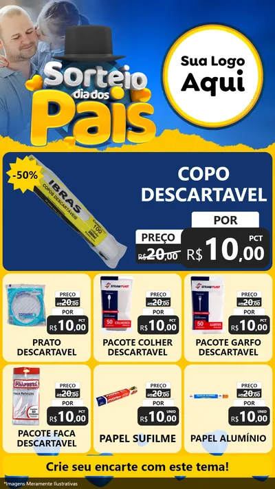 Modelo de Rede Social para Stories com o tema Sorteio Dia Dos Pais para Embalagens