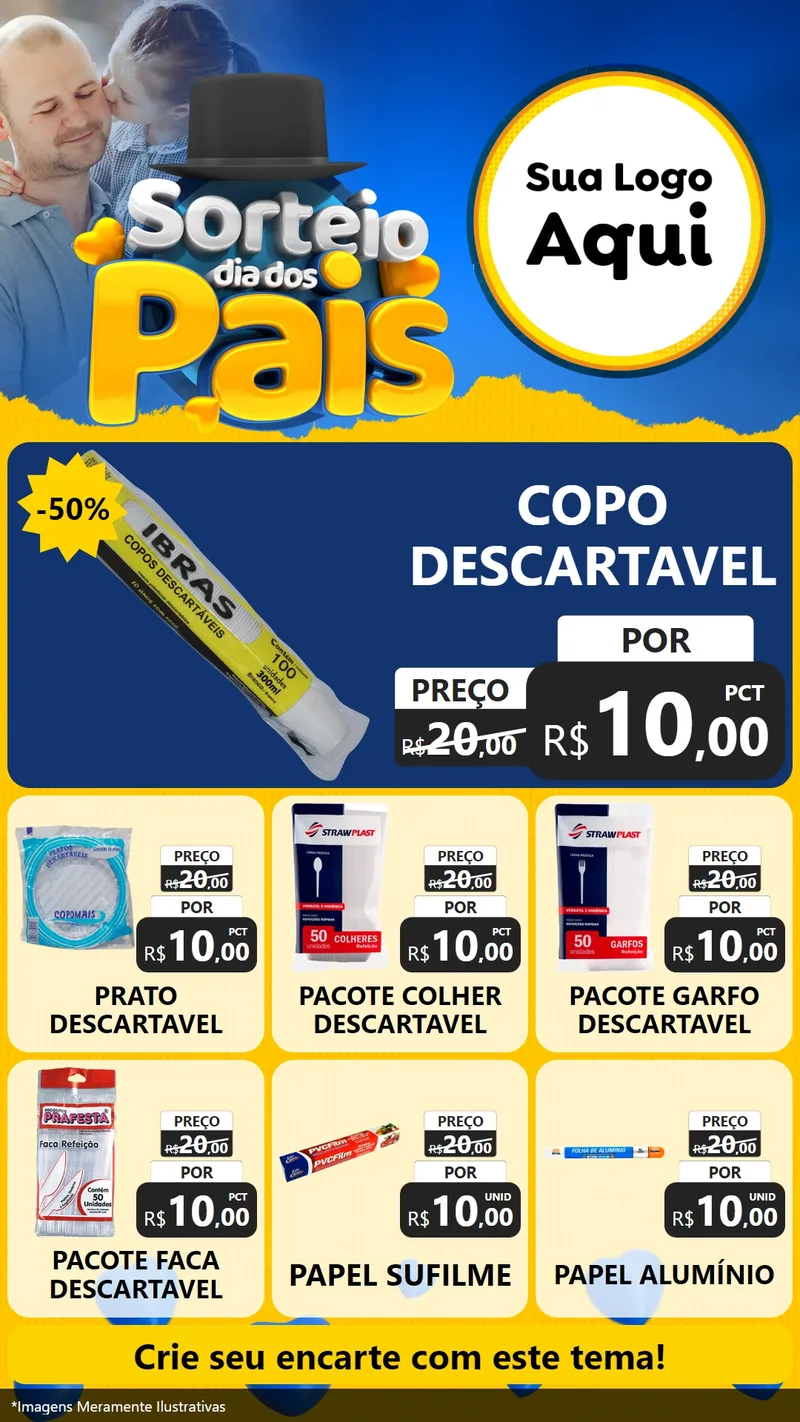Modelo de Rede Social para Stories com o tema Sorteio Dia Dos Pais para Embalagens